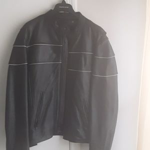 Mens leather motorcycle jacket